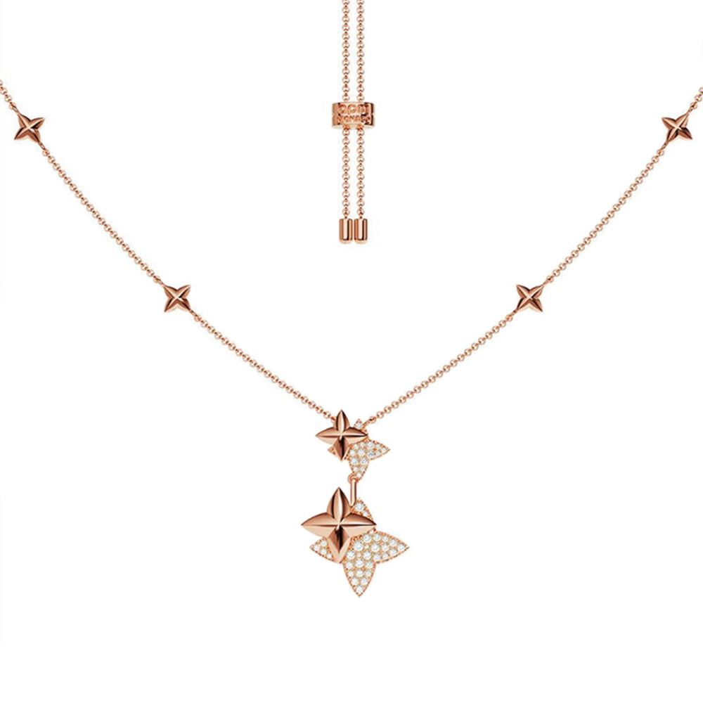 APM Monaco AUTOMNE雙流星玫瑰金色可調節項鍊