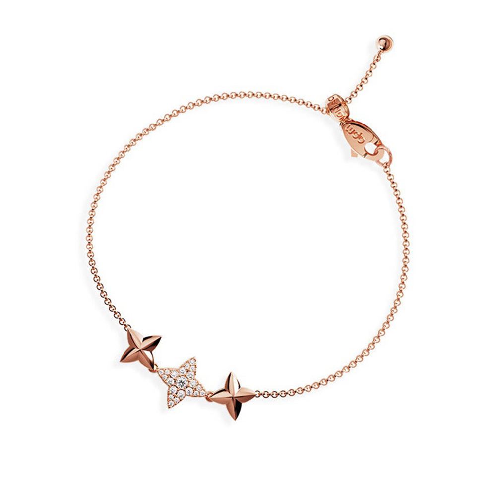 APM Monaco AUTOMNE三流星玫瑰金色可調節手鍊