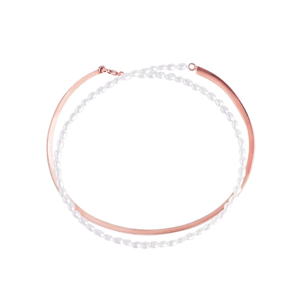 OLIVIA YAO IIRIS簡約玫瑰金珍珠雙層手環