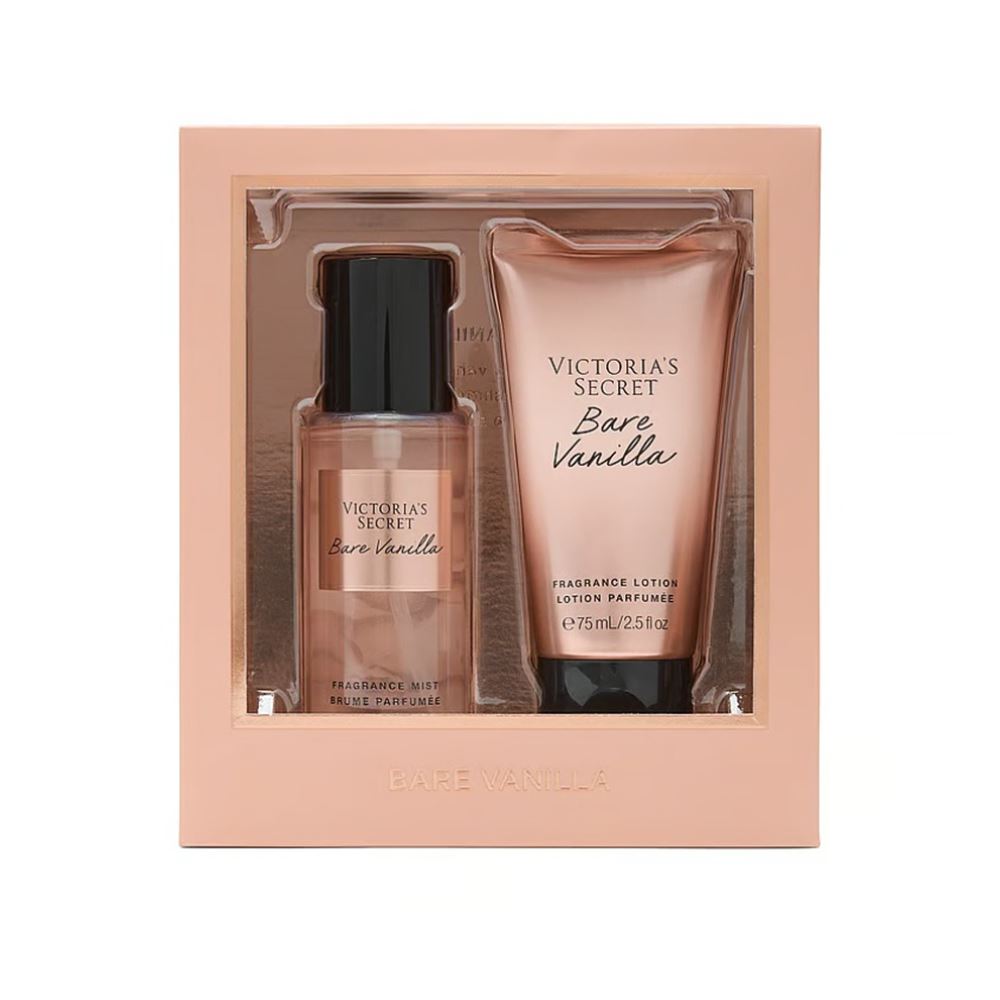 Victoria's Secret BARE VANILLA GIFTABLE 迷你噴霧和乳液兩件套