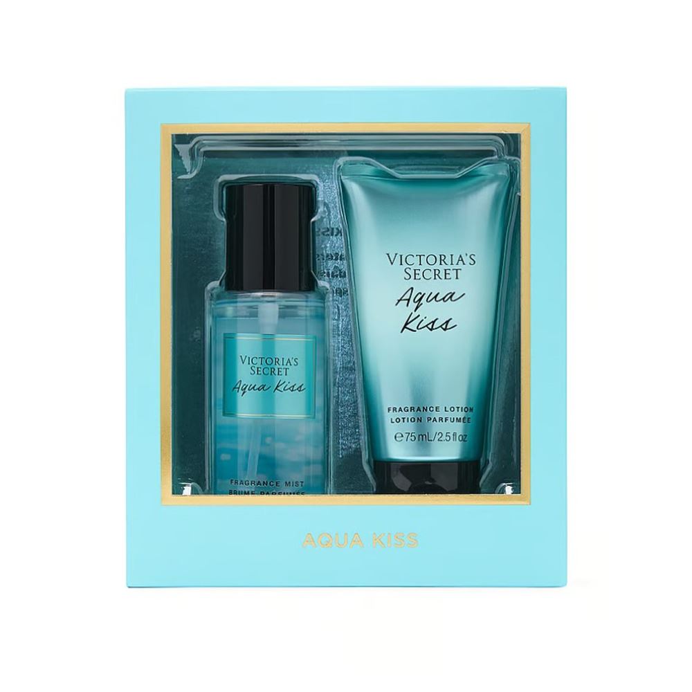 Victoria's Secret AQUA KISS GIFTABLE  迷你噴霧和乳液兩件套