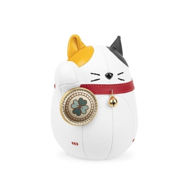 Zuny 葛洛伯時｜招福貓 Lucky Cat-Fuu 皮革動物紙鎮擺飾 白黃福貓Zuny 葛洛伯時｜招福貓 Lucky Cat-Fuu 皮革動物紙鎮擺飾 白黃福貓