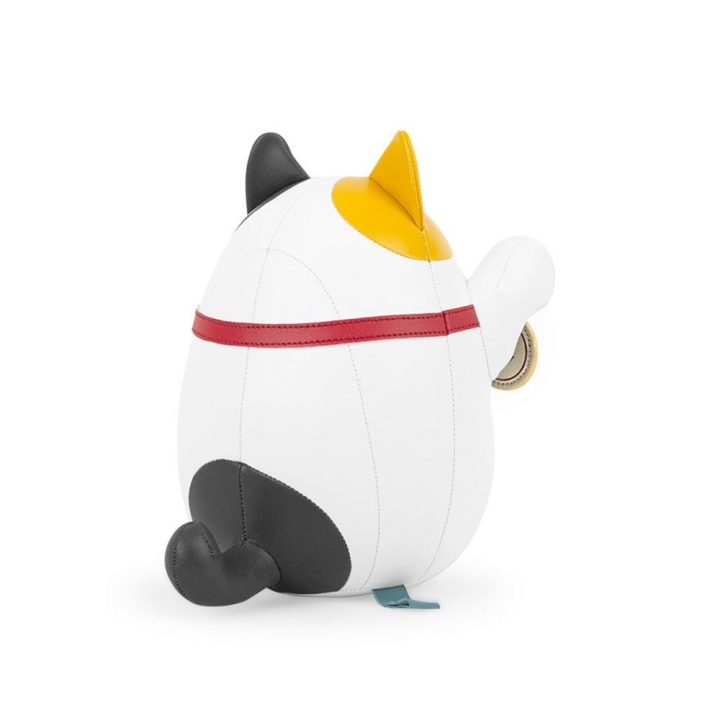 Zuny 葛洛伯時｜招福貓 Lucky Cat-Fuu 皮革動物紙鎮擺飾 白黃福貓Zuny 葛洛伯時｜招福貓 Lucky Cat-Fuu 皮革動物紙鎮擺飾 白黃福貓