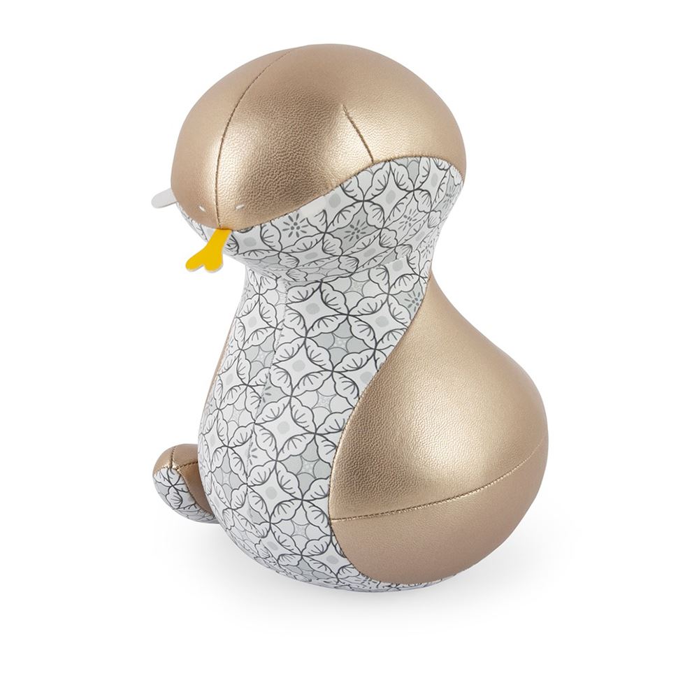 Zuny Zuny 葛洛伯時|花開富貴 金蛇 Snake 皮革動物書檔擺飾 珍珠白