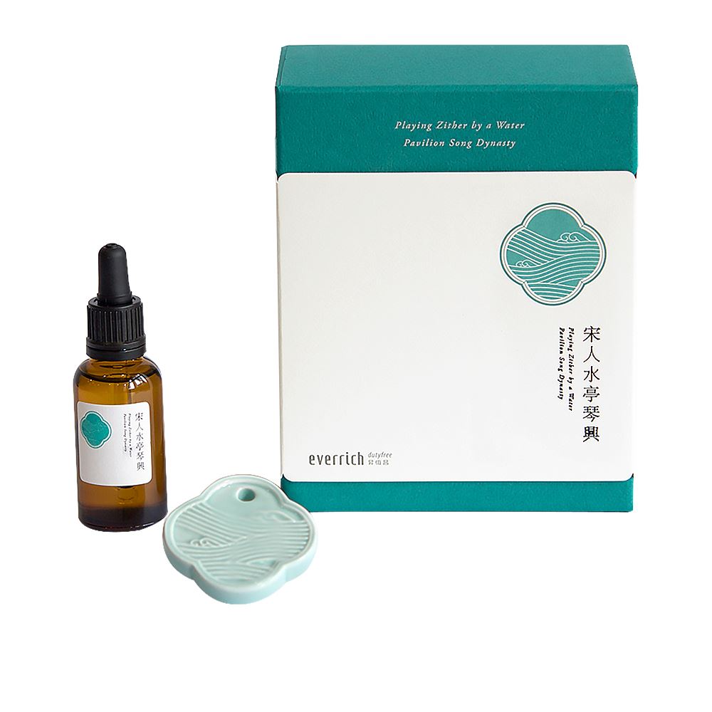 Stories Stories 故事香氛｜Concept 05. 宋人水亭琴興 精油擴香石香氛禮盒 (靜謐木香)