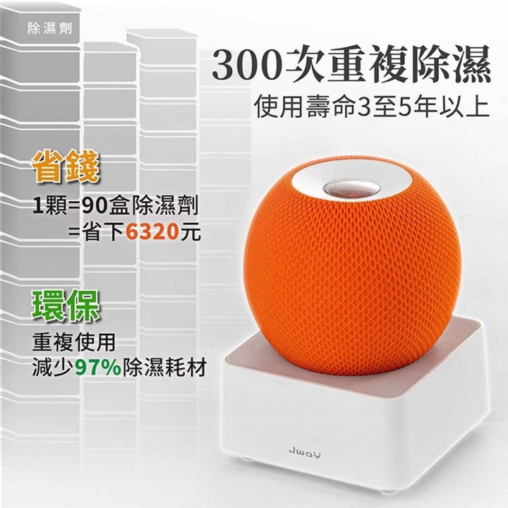 Jway｜美學綠能無線除濕器2小時極速還原迷你除濕機 JY-DH327-3 單入+2除濕盒【廠商直寄】