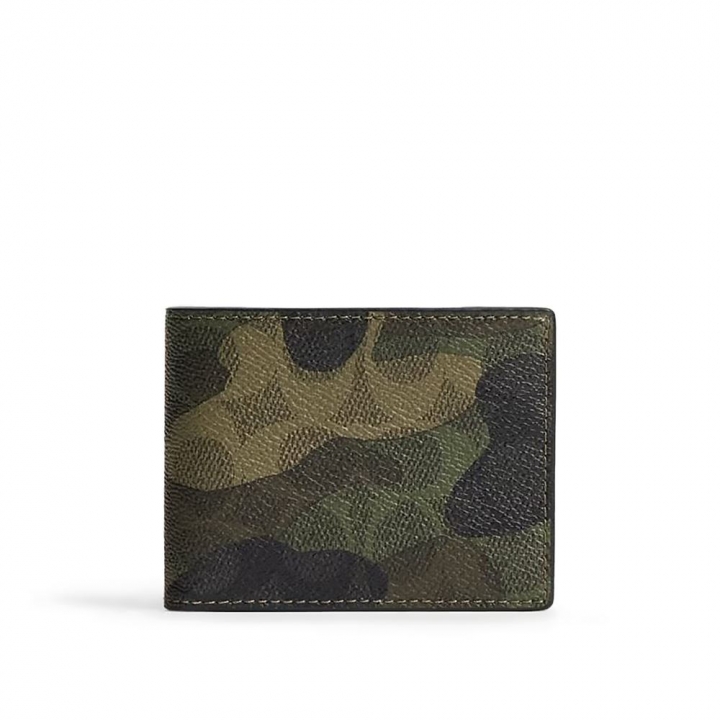 SLIM BILLFOLD WALLET IN SIGNATURE CAMOSLIM BILLFOLD皮夾長短夾