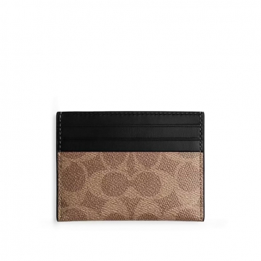 FLAT CARD CASE IN SIGNATURE WITH COACH GRAPHICFLAT CARD CASE名片夾信用卡夾