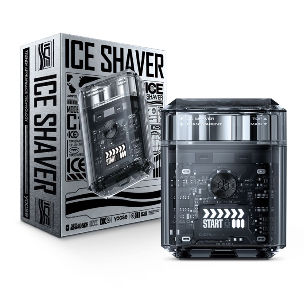 Yoose yoose 有色｜IICE 冰磚全透明隨身電動刮鬍刀 透明灰