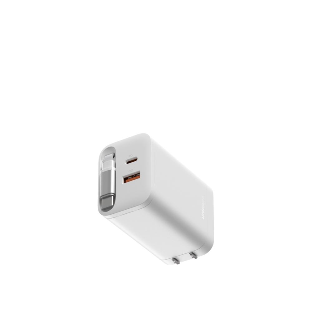 Unipapa UNIPAPA｜自帶線材 有序收線快充頭 67W 白色