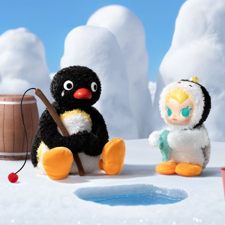 POP MART 泡泡瑪特｜Baby Molly × Pingu快樂垂釣系列搪膠毛絨掛件手辦公仔盒玩(單入隨機出貨)