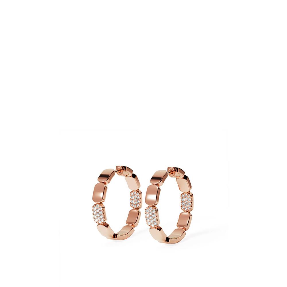 APM Monaco AUTOMNE精緻玫瑰金色圈形耳環