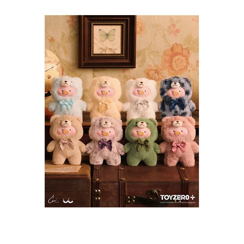 TOYZERO TOYZEROPLUS 罐頭豬LULU復古泰迪玩具店搪膠絨毛掛件盲盒 (單入隨機款)