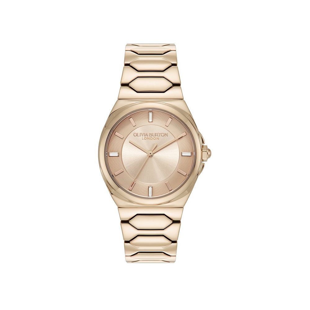 Olivia Burton Sports Luxe不鏽鋼女錶-玫瑰金