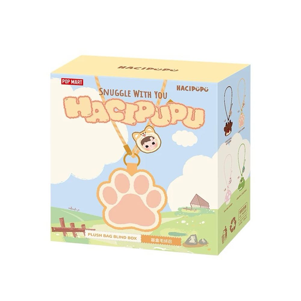POP MART POP MART 泡泡瑪特|HACIPUPU動物貼系列毛絨包手辦盲盒盒玩(單入隨機出貨)