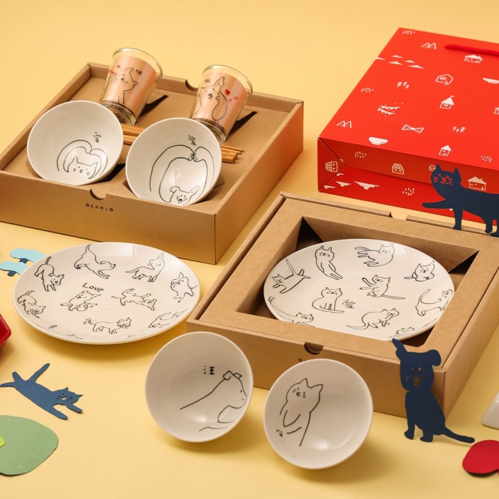 Mao's - Mao's 樂陶陶 x 李瑾倫|愛汪愛喵大房盤雙層聯名禮盒_80956-250916_大圖