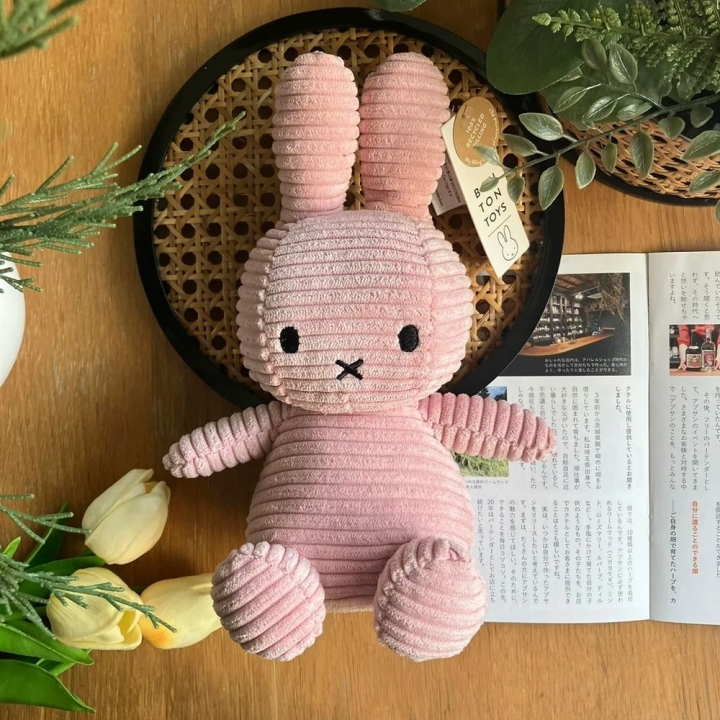 Miffy ECO Corduroy Pink - 70 cm荷蘭 BON TON TOYS|Miffy米菲兔ECO燈芯絨填充玩偶-粉 70cm