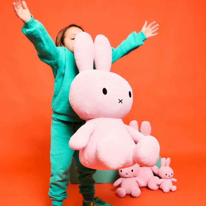 Miffy ECO Corduroy Pink - 70 cm荷蘭 BON TON TOYS|Miffy米菲兔ECO燈芯絨填充玩偶-粉 70cm