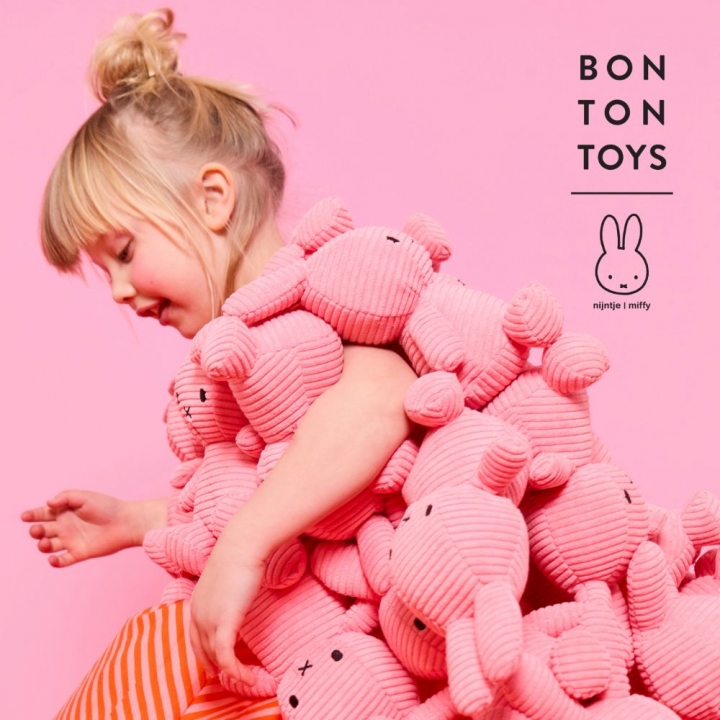 Miffy ECO Corduroy Pink - 70 cm荷蘭 BON TON TOYS|Miffy米菲兔ECO燈芯絨填充玩偶-粉 70cm