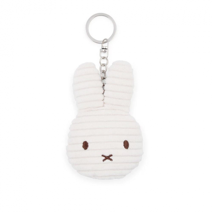 荷蘭 BON TON TOYS｜Miffy拍拍米菲兔ECO燈芯絨鑰匙圈-白 10cm