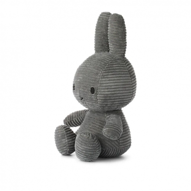 Miffy米菲兔ECO燈芯絨填充玩偶-灰 23cm荷蘭 BON TON TOYS｜Miffy米菲兔ECO燈芯絨填充玩偶-灰 23cm