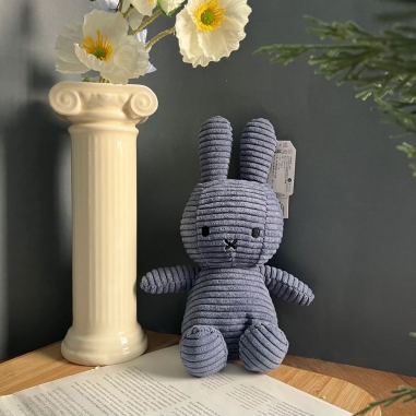 Miffy米菲兔ECO燈芯絨填充玩偶-灰 23cm荷蘭 BON TON TOYS｜Miffy米菲兔ECO燈芯絨填充玩偶-灰 23cm