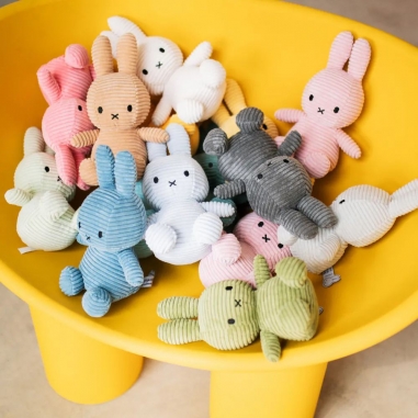 Miffy米菲兔ECO燈芯絨填充玩偶-灰 23cm荷蘭 BON TON TOYS｜Miffy米菲兔ECO燈芯絨填充玩偶-灰 23cm