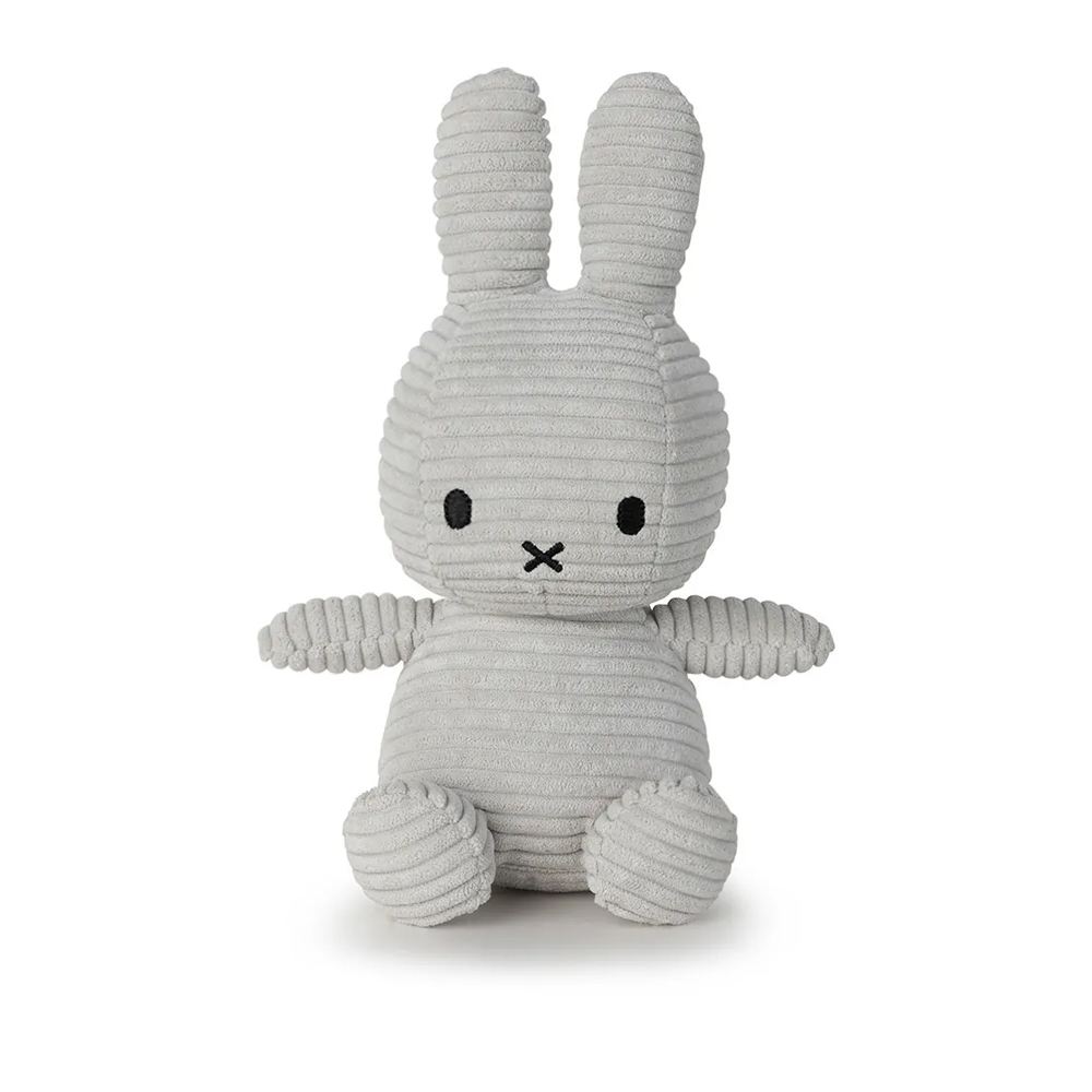 IDEAL 荷蘭 BON TON TOYS｜Miffy米菲兔ECO燈芯絨填充玩偶-柔和灰 23cm