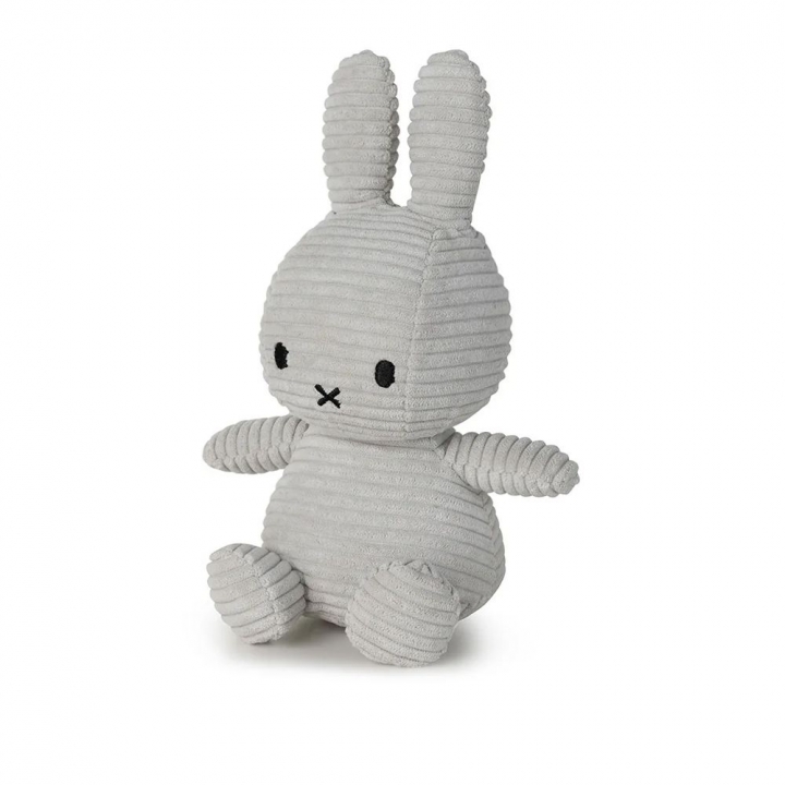 荷蘭 BON TON TOYS｜Miffy米菲兔ECO燈芯絨填充玩偶-柔和灰 23cm