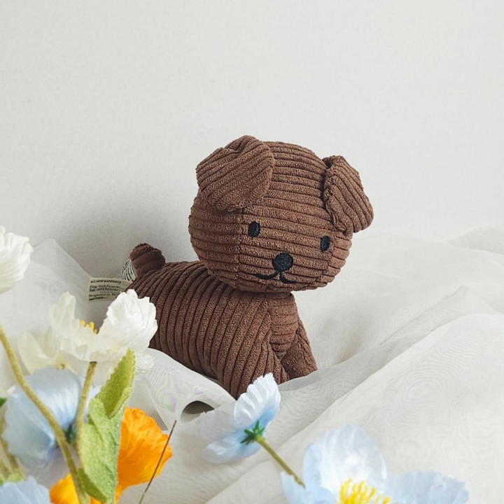 BON TON TOYS - 荷蘭 BON TON TOYS|Snuffy小狗ECO燈芯絨填充玩偶-巧克力 21cm_80907-251233_大圖