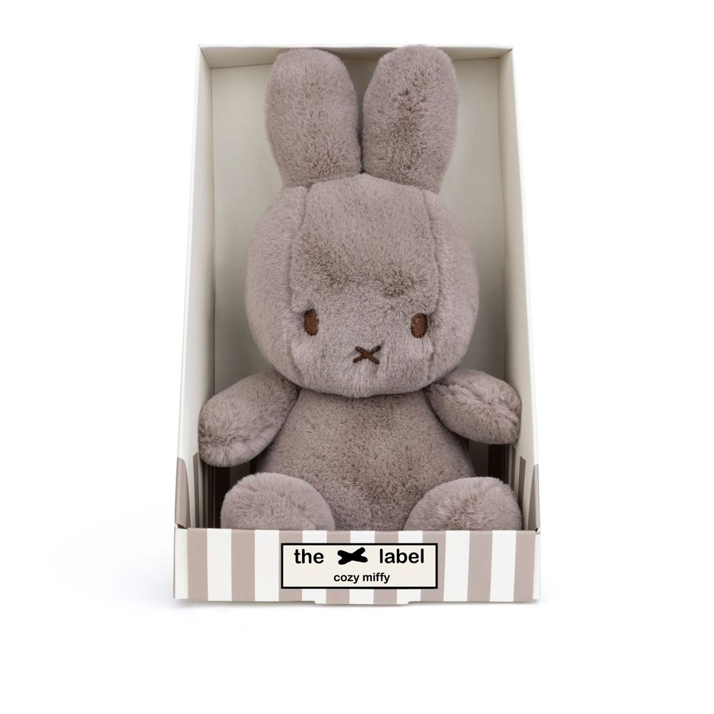 IDEAL 荷蘭 BON TON TOYS｜Miffy米菲兔恬柔盒裝填充玩偶-灰褐 23cm