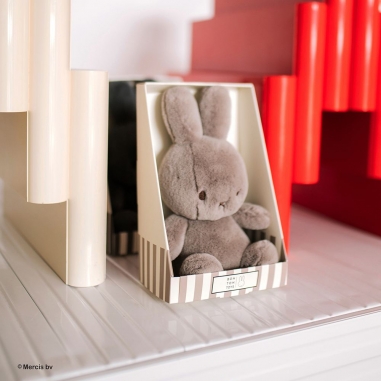 Miffy米菲兔恬柔盒裝填充玩偶-灰褐 23cm荷蘭 BON TON TOYS|Miffy米菲兔恬柔盒裝填充玩偶-灰褐 23cm