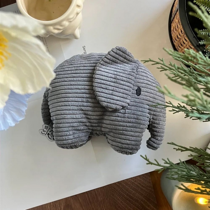 BON TON TOYS - 荷蘭 BON TON TOYS|Elephant小象ECO燈芯絨填充玩偶-灰 23cm_80908-251358_大圖