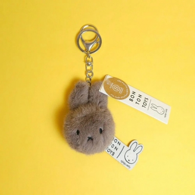 Miffy ECO Fuzzy Keychain Taupe - 8 cmBON TON TOYS|Miffy米菲兔環保毛絨鑰匙圈-灰褐色 8cm