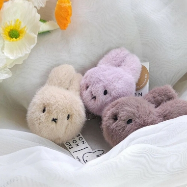 Miffy ECO Fuzzy Keychain Lilac - 8 cmBON TON TOYS|Miffy米菲兔環保毛絨鑰匙圈-丁香紫 8cm