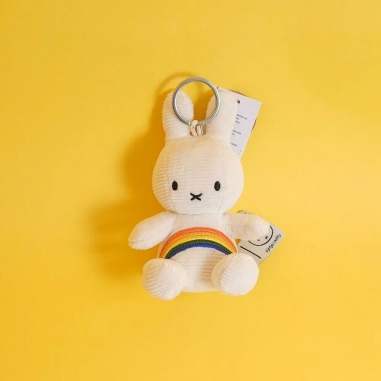 Miffy Rainbow Keychain Offwhite - 10 cmBON TON TOYS|Miffy米菲兔彩虹鑰匙圈-象牙白 10cm