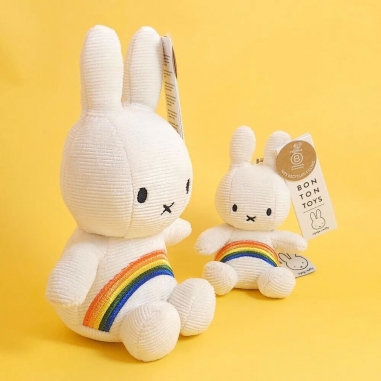 Miffy Rainbow Keychain Offwhite - 10 cmBON TON TOYS|Miffy米菲兔彩虹鑰匙圈-象牙白 10cm