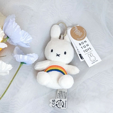 Miffy Rainbow Keychain Offwhite - 10 cmBON TON TOYS|Miffy米菲兔彩虹鑰匙圈-象牙白 10cm