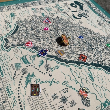 MAP AROUND THE ISLAND (RED)木子創意｜環島旅行布地圖 青色