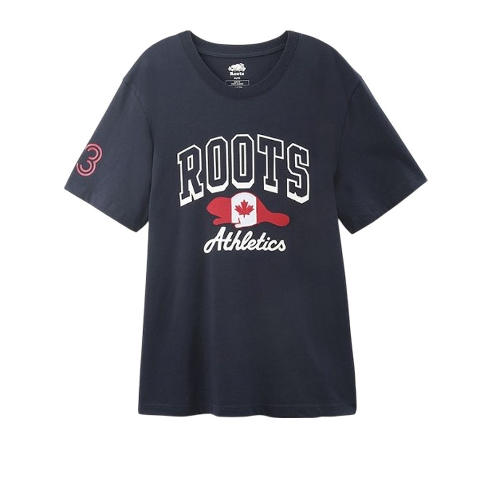 Roots Roots 男裝-ROOTS BEAVER FLAG SLIM 短袖上衣