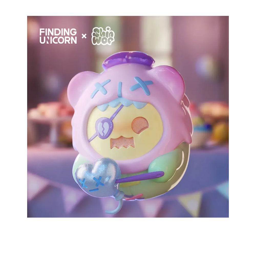 尋找獨角獸 尋找獨角獸 Shinwoo 幽靈熊一個人的生日系列盲盒手辦公仔盒玩 (單入隨機出貨)