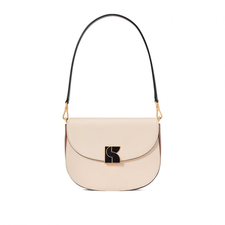 DAKOTA COLORBLOCKED TEXTURED LEATHER MEDIUM SADDLE BAGDAKOTA肩背包