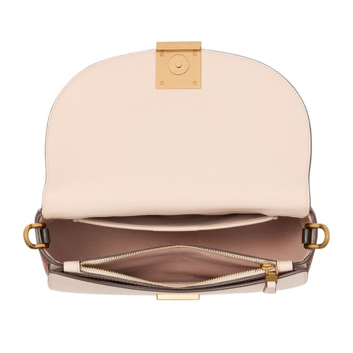 DAKOTA COLORBLOCKED TEXTURED LEATHER MEDIUM SADDLE BAGDAKOTA肩背包