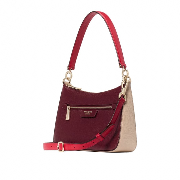HUDSON COLORBLOCKED PEBBLED LEATHER CONVERTIBLE CROSSBODYHUDSON斜背包