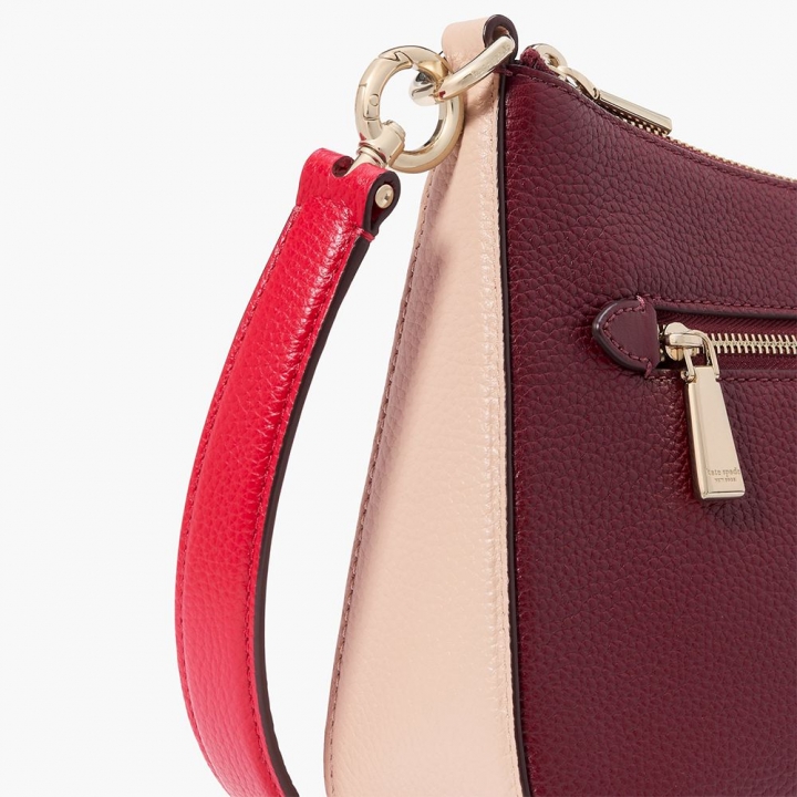 HUDSON COLORBLOCKED PEBBLED LEATHER CONVERTIBLE CROSSBODYHUDSON斜背包