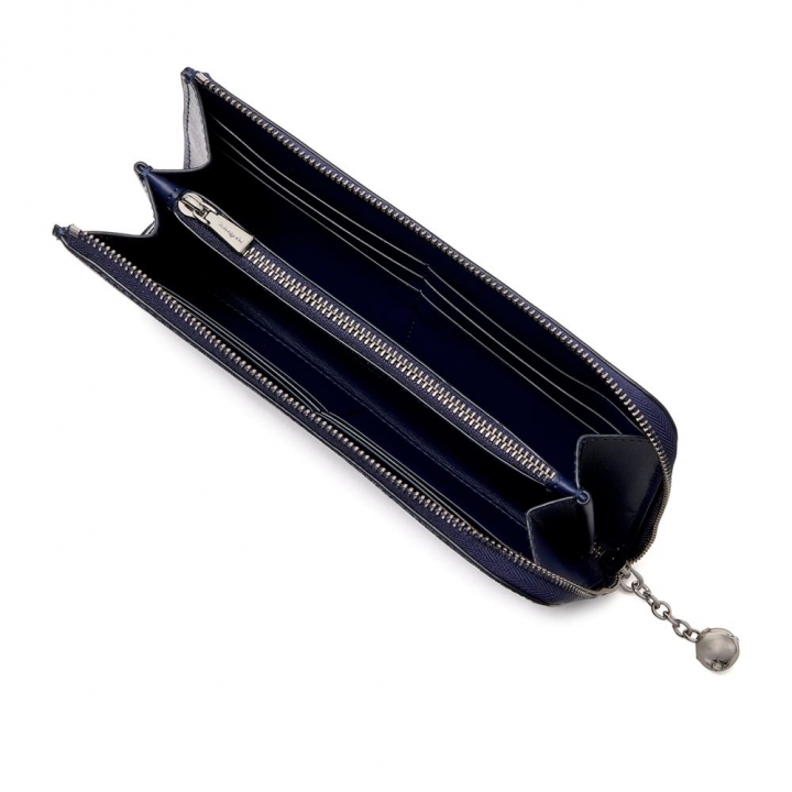 DEVIN EMBELLISHED SHINY SAFFIANO ZIP AROUND CONTINENTAL WALLETDEVIN皮夾