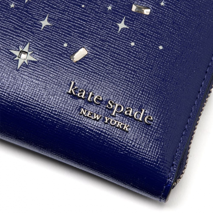 DEVIN EMBELLISHED SHINY SAFFIANO ZIP AROUND CONTINENTAL WALLETDEVIN皮夾