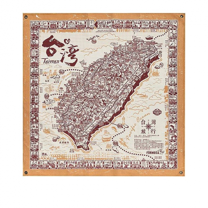 MAP AROUND THE ISLAND (RED)木子創意｜環島旅行布地圖 紅色