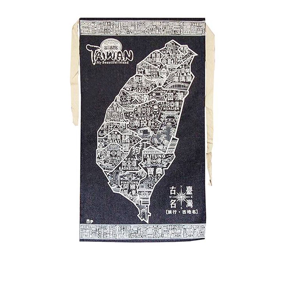 MUZI ART 木子創意｜臺灣古地名布掛布地圖 白色