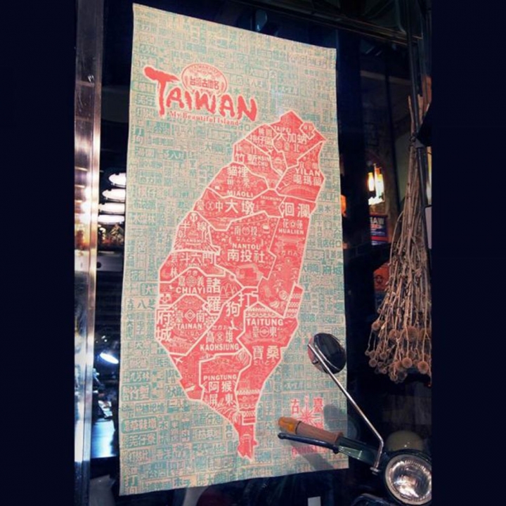 TAIWAN ANCIENT PLACE NAMES (WHITE)木子創意｜臺灣古地名布掛布地圖 雙色